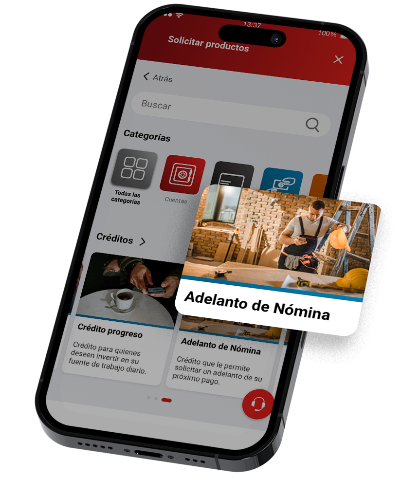 Ingrese al App Davivienda  Dé clic en «Solicitar productos».