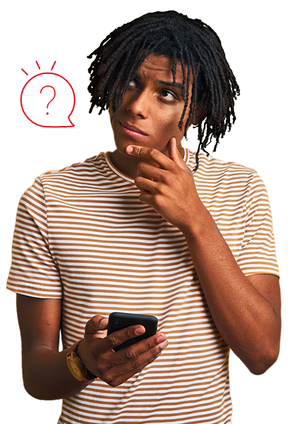 Mujer con celular - Preguntas Frecuentes