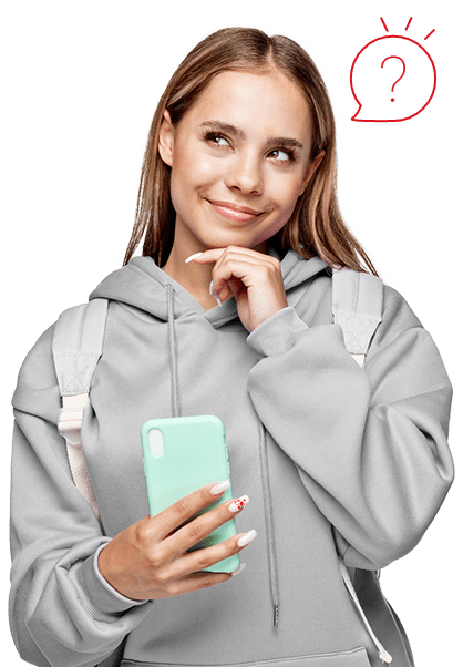Mujer con celular - Preguntas Frecuentes