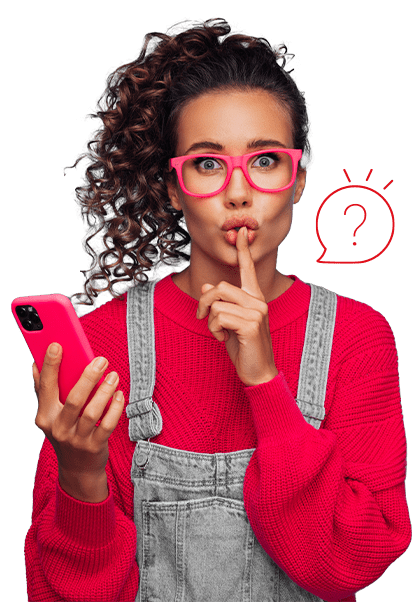 Mujer con celular - Preguntas Frecuentes